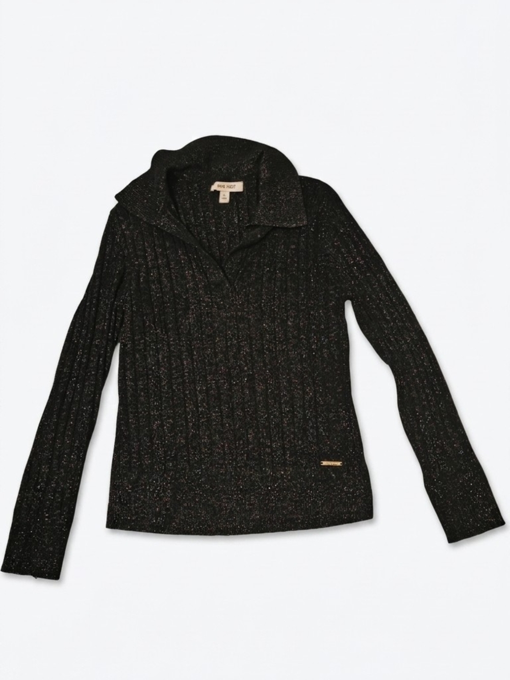 Nine West Black Metallic Knit Beanie